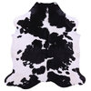7' 4" X 6' 10" Black and White Natural Cowhide Rug C2183