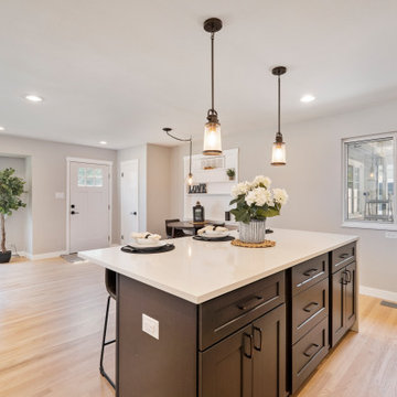 Updated open kitchen and bathroom remodel