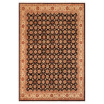 Bareens Designer Rugs - Shabby Chic Ziegler Dee Brown Beige Hand-Knotted Wool Rug - 7'11'' x 9'10'' - Enhance the ambiance of your home with this magnificent Persian-influenced Turkish hand-knotted rug made by skilled artisans capable of creating the most exceptional vegetable dyes and hand-spun wool. This exquisite handmade rug is a one-of-a-kind Peshawar Kafkaz, otherwise identified as Chobi, Chobi Peshawar, Oushak, or Ziegler rug. These handmade rugs are crafted in Pakistan utilizing superior-quality wool imported from Australia, New Zealand, and Korea in two types of weaves: the Persian weave and the Mori weave. This rug is meticulously crafted by hand using the finest natural vegetable dyes extracted from local plants. The artisans use a blend of hand-spun local and fine merino wool, resulting in a rug with a compelling texture, higher lanolin content, and longer staple. The artisans occasionally incorporate natural or artificial silk into the pile to enhance specific motifs. The finished product is an awe-inspiring execution of flawless design and an understated palette that exudes elegance.