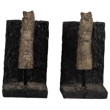 A&B Home Wood Look Horse Bookends, Set Of 2, 11.6"X4"X7.6", 11.6"x4"x7.6"