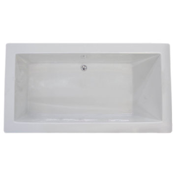 Bronzino 42 x 72 Rectangular Soaker Drop-In Bathtub - Tub with Center Drain