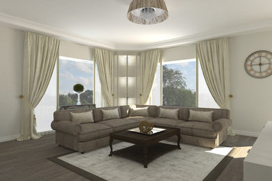 Classic Style Living Room & Kitchen Area