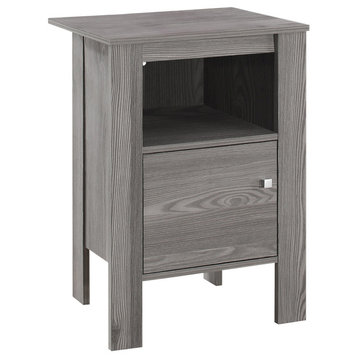 Accent Table, Side, End, Nightstand, Lamp, Storage, Bedroom, Laminate, Grey