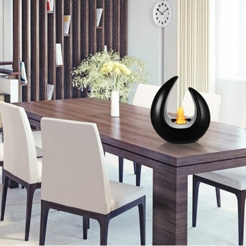 Mika Black Tabletop Fireplace