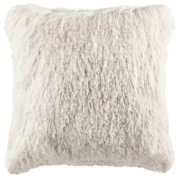 Safavieh Chic Shag Pillow, Ivory, 1'8"x1'8"