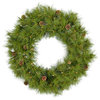 36" Eastern Pine Artificial Holiday Wreath, Lights: Clear Led