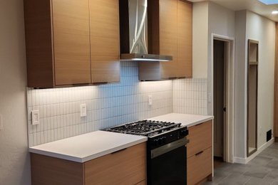 Example of a minimalist kitchen design in San Francisco