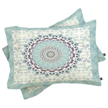 Deny Designs Monika Strigel Trip To Happiness Blue Pillow Shams, Queen