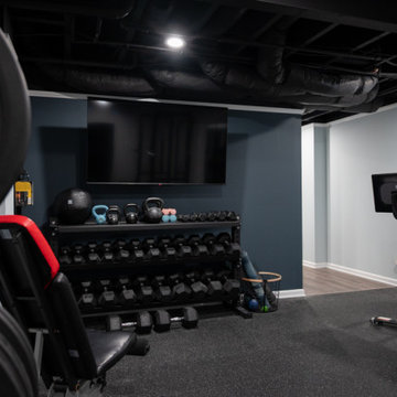 Finished Basement with. Golf Simulator, Bar and Gym in Canton, MI