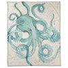 Octo Watercolor Teal 50x60 Throw Blanket
