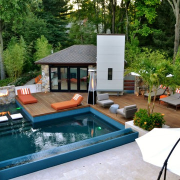 Colorful and Modern Pool Construction - Franklin Lakes NJ