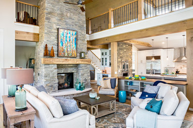 Inspiration for a living room remodel in Detroit