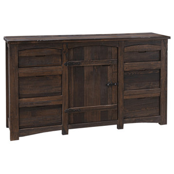 67" Brown Solid Wood Six Drawer Triple Dresser