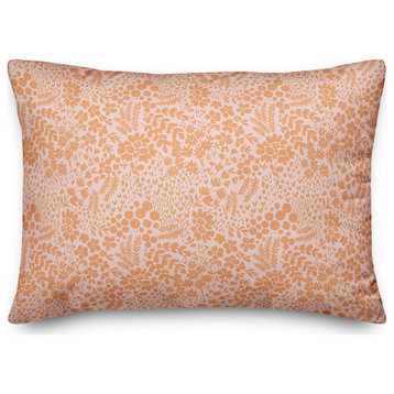 Orange Dainty Floral 20x14 Spun Poly Pillow