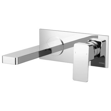 Isenberg Single Handle Wall Mount Bathroom Faucet, Matt Black