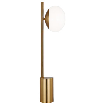 Lune Table Lamp, Burnished Brass