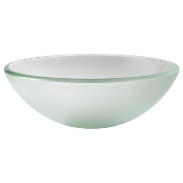 Frosted 14" Glass Vessel Bathroom Sink