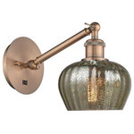 Innovations Lighting - Innovations Lighting 317-1W-AC-G96 Fenton, 1 Light Wall In Art Nouveau S - The Fenton 1 Light Sconce is part of the BallstonFenton 1 Light Wall  Antique CopperUL: Suitable for damp locations Energy Star Qualified: n/a ADA Certified: n/a  *Number of Lights: 1-*Wattage:100w Incandescent bulb(s) *Bulb Included:No *Bulb Type:Incandescent *Finish Type:Antique Copper