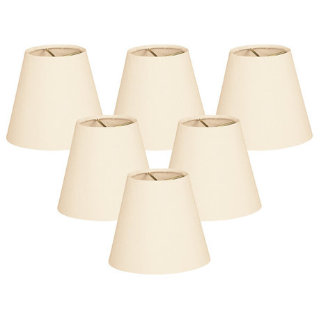 5" Hardback Empire Eggshell Chandelier Lampshade, Eggshell, Set of 6