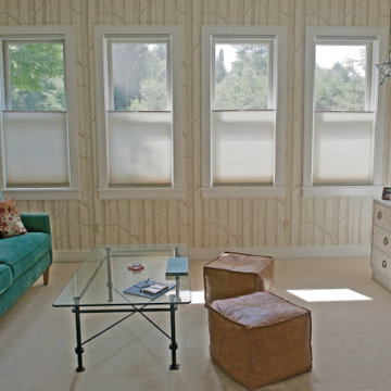 Sitting room with EcoSmart Cell Shades