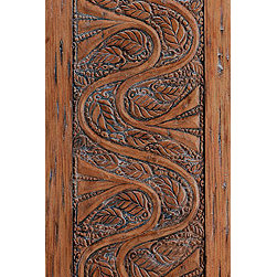Nepali Carved Mahogany Single Door, Terraced fields pattern - Front Doors