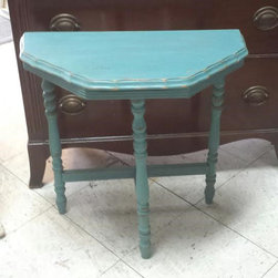 Sold-Painted End Table Shabby Chic Teal Blue - Living Room Furniture