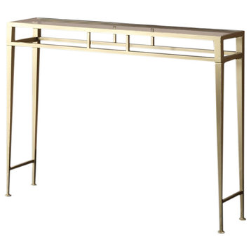 Convenience Concepts Gold Coast Julia Hall Console Table in Gold Metal Finish