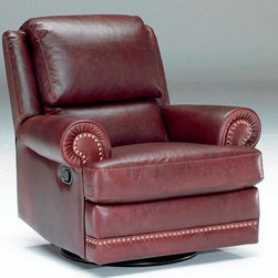 Natuzzi Editions Leather Swivel Rocker Recliner B642 - Recliner Chairs