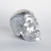 Faux Human Skull, Resin Home Decor, Table Top Skeleton Head, Silver