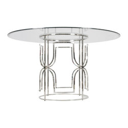 Jennifer Nickel Plated Dining Table Base w. 48 - Dining Tables