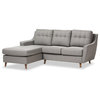 Vintage Design Upholstered Convertible Couch, Velvet Futon, Gray