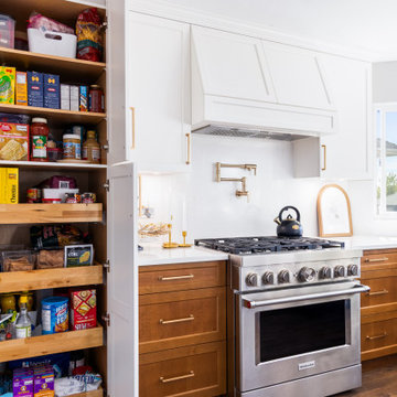 Floor-to-Ceiling Pantry with Maple Roll-Out Shelves