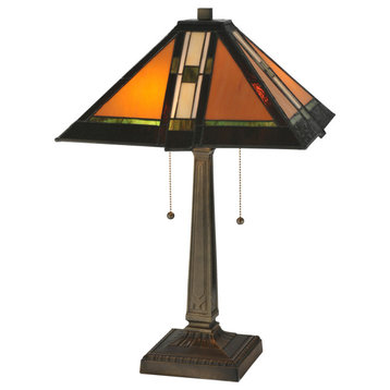 Meyda Tiffany 119654 22" H Montana Mission Table Lamp - Green Beige