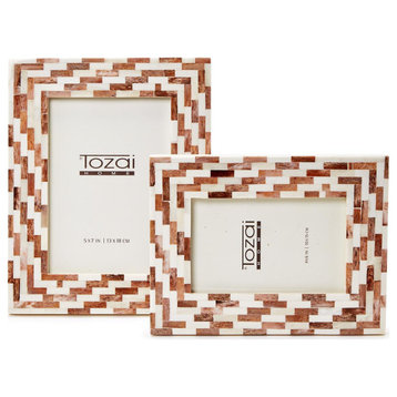 Tozai Set of 2 Brick Mosaic Photo Frames