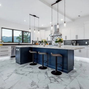 Navy Blue Shaker Cabinets