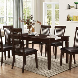 5455-71 MINDEN 7PCS MODERN DARK BROWN WOOD BUTTERFLY DINING TABLE SET - Dining Sets