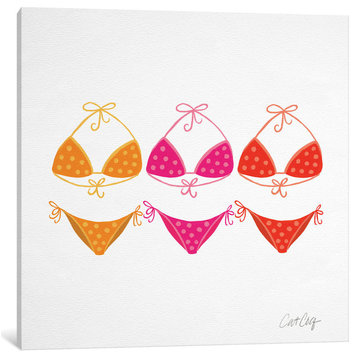 "Bikini Pinks" Print by Cat Coquillette, 37"x37"x1.5"