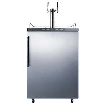 Summit SBC635MSSTBTWIN 24"W 6 Cu. Ft. Double Tap Kegerator - Stainless Steel