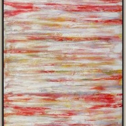 2.5 in. x 48 in. "Coral Course" Framed Hand Painted Canvas Wall Art - Artwork