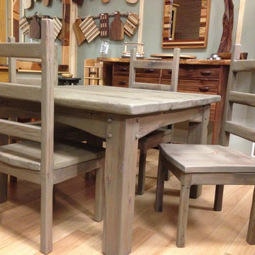 Reclaimed Yellow pine Table and chairs