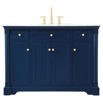 48" Single Bathroom Vanity,  Blue, Vf53048Bl