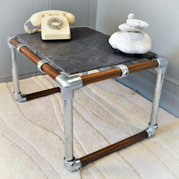 slate, scaffold & smoked oak coffee table - Coffee Tables