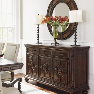Senegal Buffet With Hammered Copper Top And Full-Extension Felt-Lined Drawers