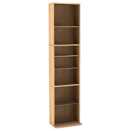 Pemberly Row 7 Shelf Media Storage Tower in Maple