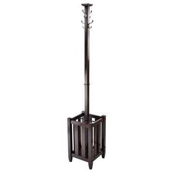 Memphis Coat Tree With Umbrella Rack, Cappuccino