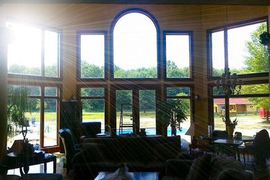 Inspiration for a living room remodel in Cleveland