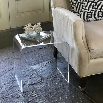 Modern Glass and Lucite Side End Tables
