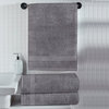 A1HC Bath Towel Set, 100% Ring Spun Cotton, Ultra Soft, Charcoal, 12 Piece Towel Set
