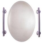 LiveWell Home Safety Solutions, LLC - 2-in-1 Grab Bars Surrounding Mirror (mirror not included) w/Grips and Anchors, C - Vanities get wet and slippery! Grabcessories Curved Grab Bars Surrounding Mirror 2-Pack cleverly blends into bathroom decor' disguising itself among other Grabcessories fixtures and your mirror while providing balance during daily task at the sink. The bars include non-slip rubber grips, are made of non-corrosive stainless steel with Polished Chrome finish and holds up to 500 lbs. All LiveSafe Hollow Wall Anchors (4) and Stud Mount Hardware are included so you can mount Grabcessories anywhere you like on your wall. FINALLY, beauty, safety and independent living combined! MIRROR NOT INCLUDED. BEST WITH 20" x 30" MIRROR AND UP