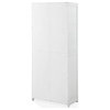 Crosley Furniture Savannah Transitional Tall Wood Shaker Pantry in White/Nickel